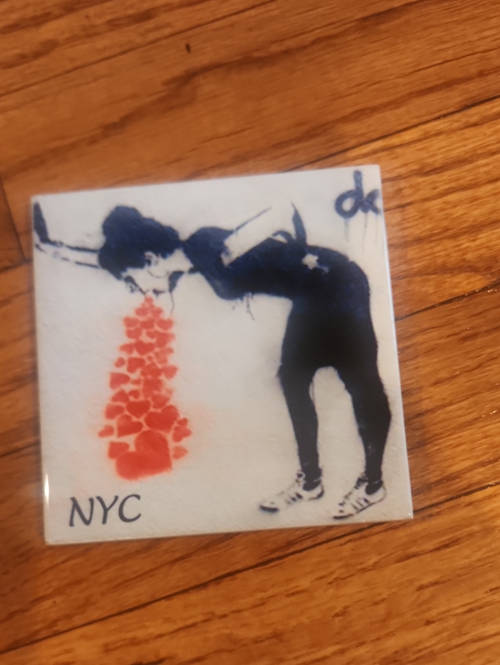 NYC Street Art Tile — Black & Red Graphic